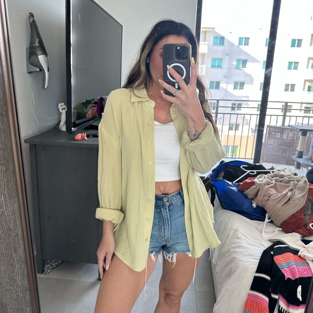 Women's Cream Button-Up Shirt